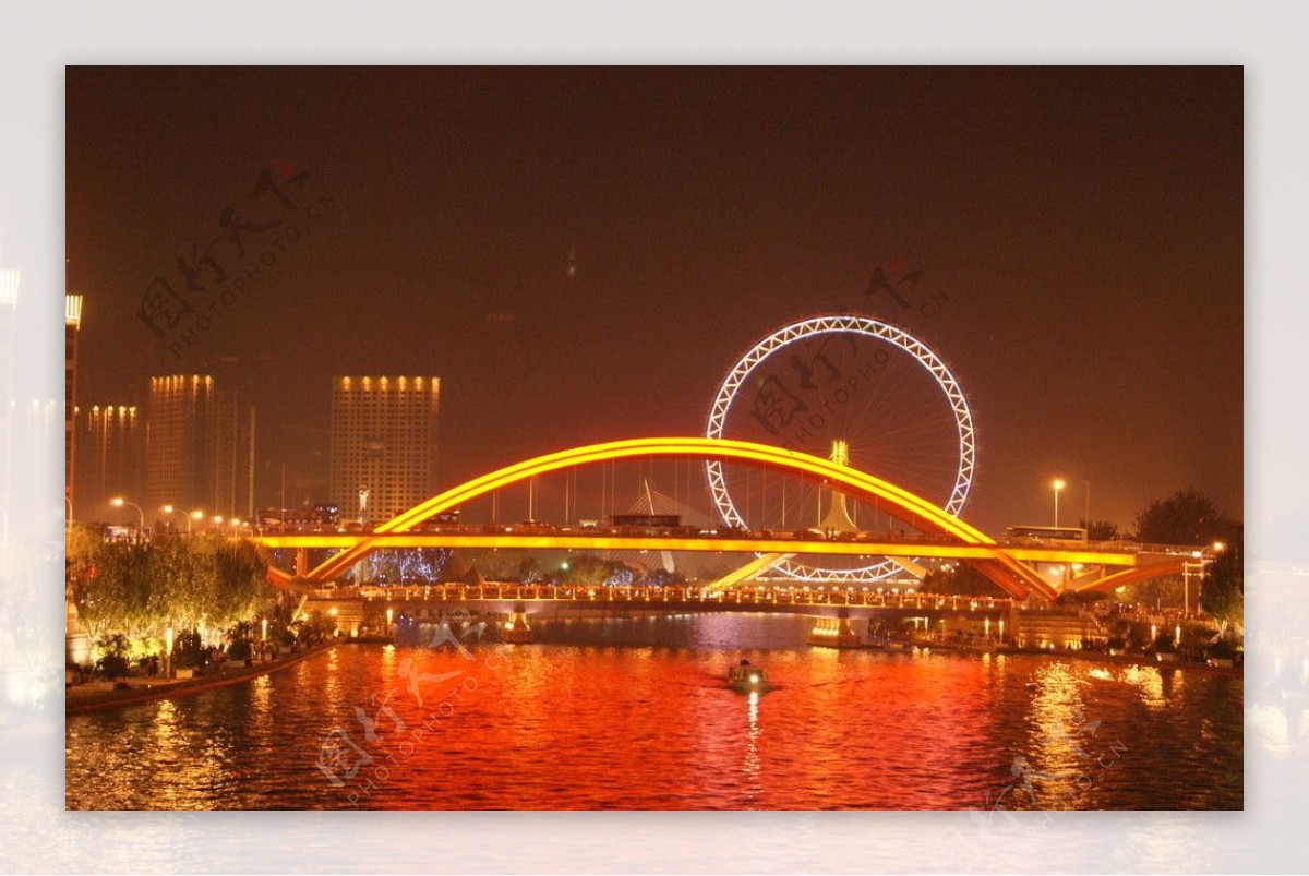 海河桥的重叠图片