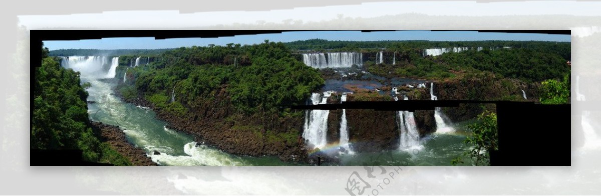 伊瓜素瀑布全景图图片