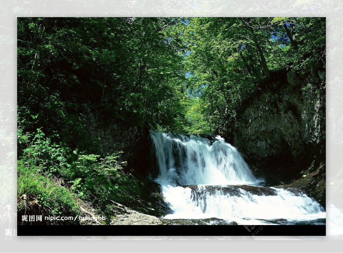 高清风景照清溪自然25瀑布图片