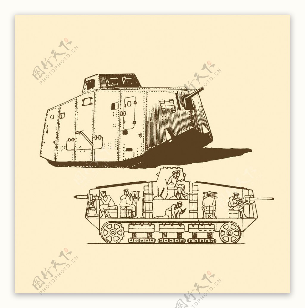 德国a7v型坦克图片