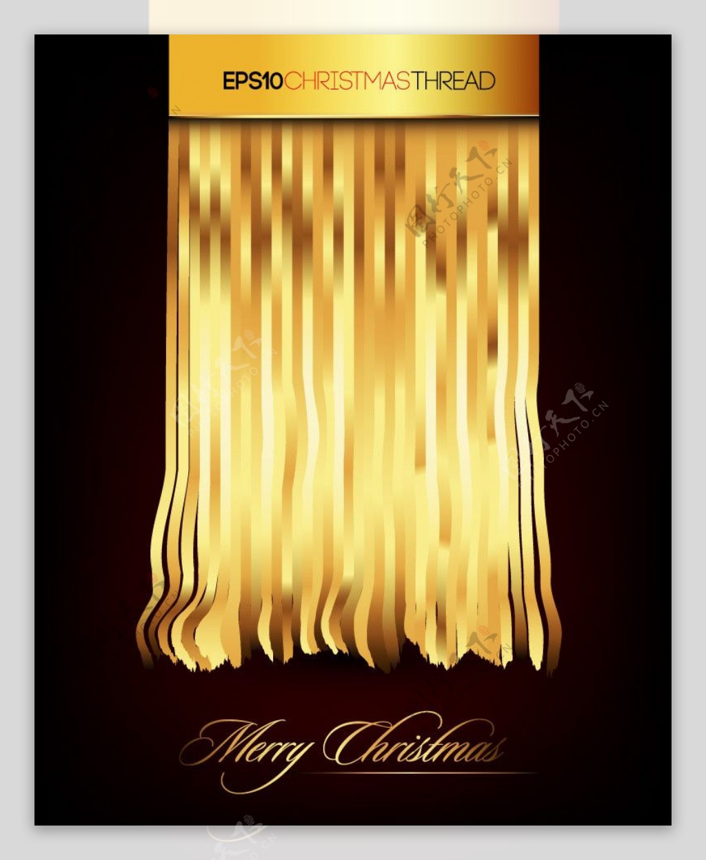 金色线条圣诞背景图片