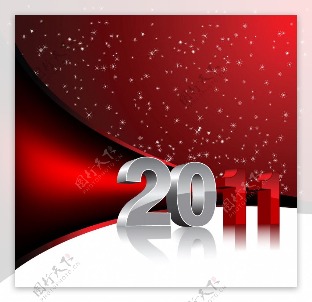 2011圣诞雪花背景新年背景新年贺卡动感线条图片