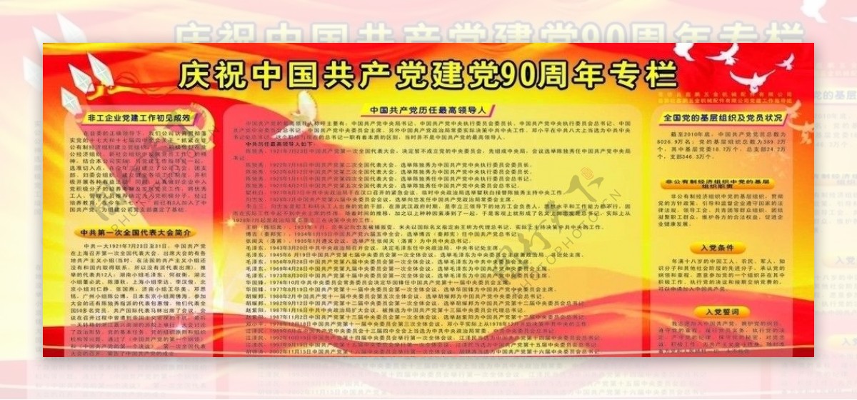 庆祝中国共产党90周年宣传栏图片