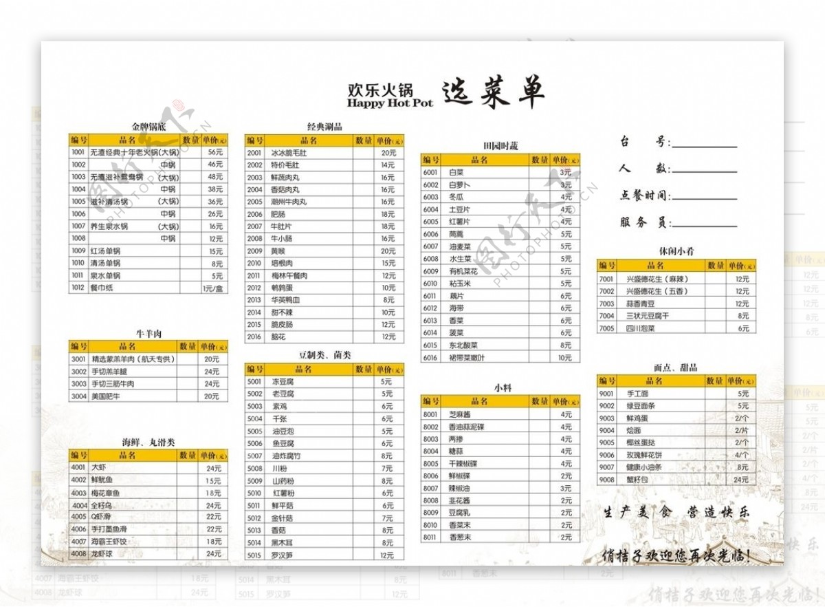 火锅点菜点图片