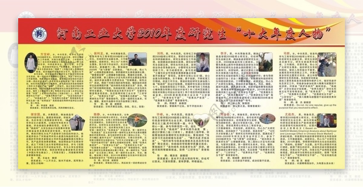 河南工业大学十大年度人物图片