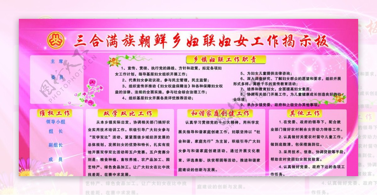 妇联妇女工作揭示板图片