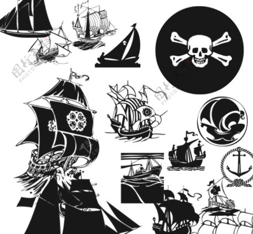 船海盗船笔刷图片