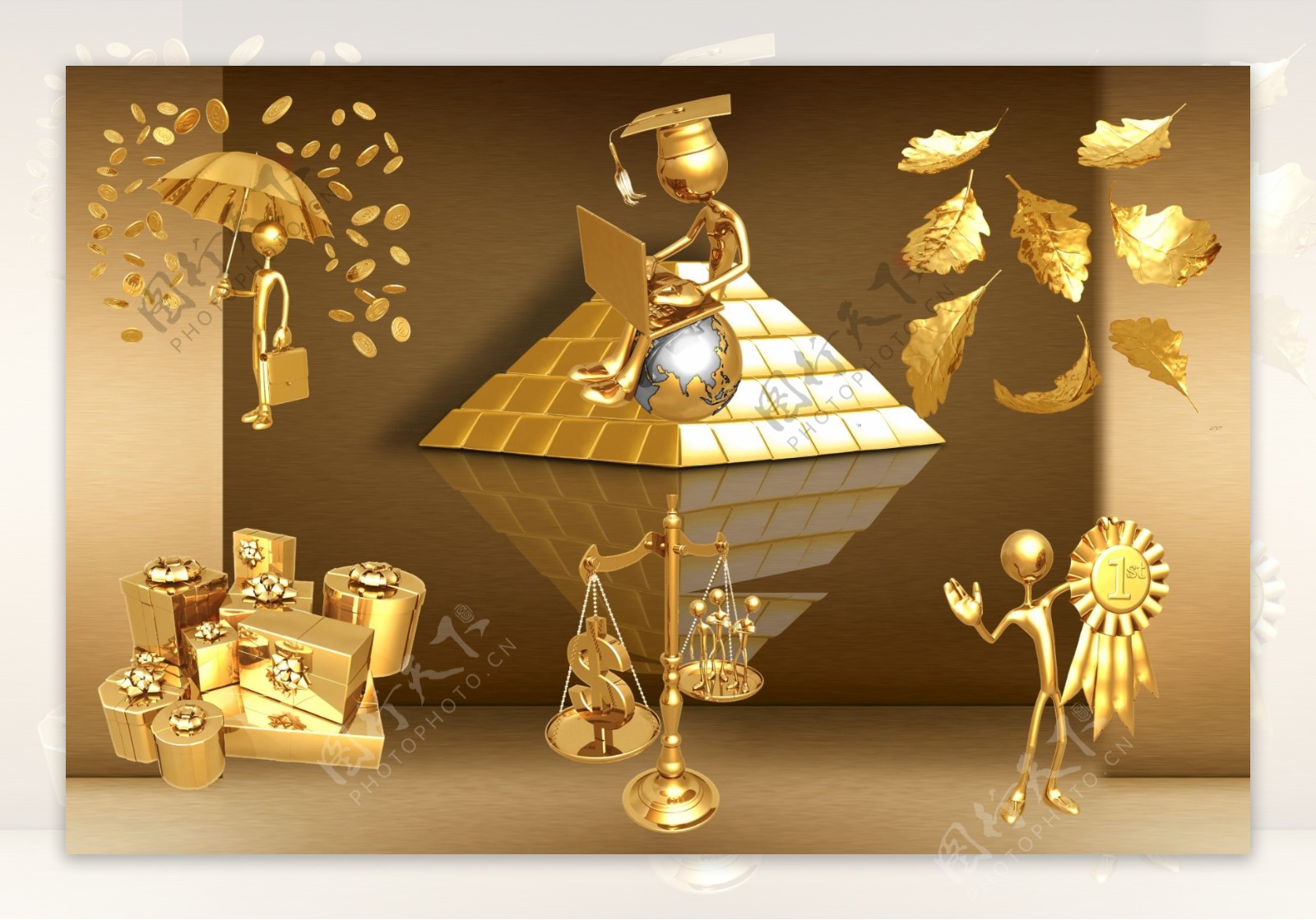 3D黄金人物封面图片
