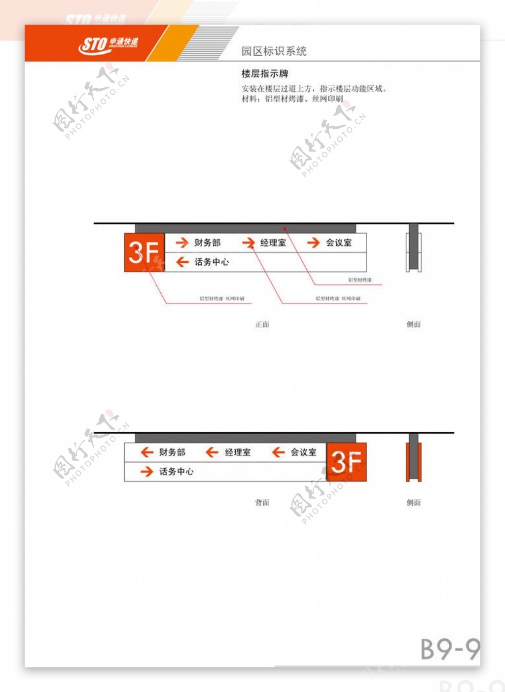 申通快递楼层指示牌图片