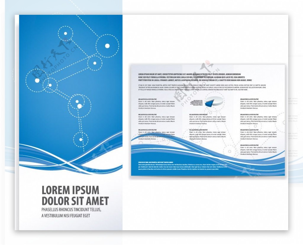 蓝色动感线条企业画册封面设计图片