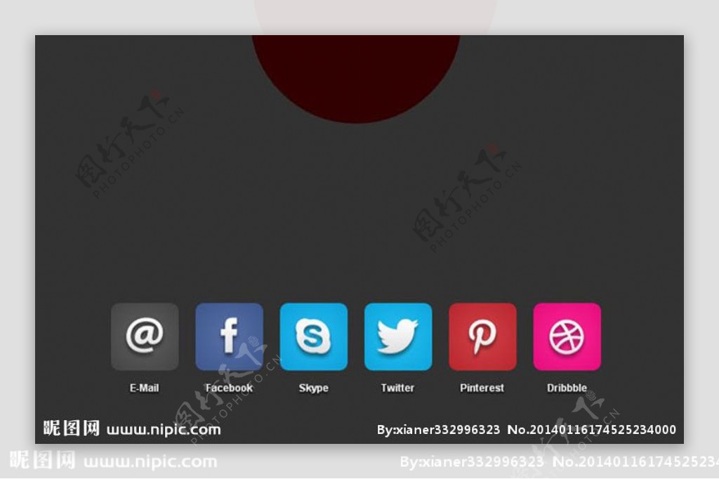 jQ社交媒体网络按钮图片