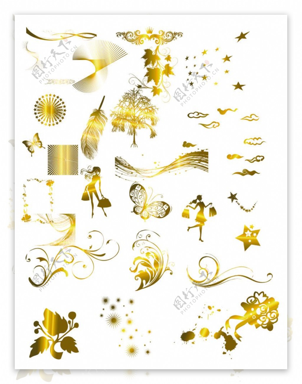 金色花纹素材图片