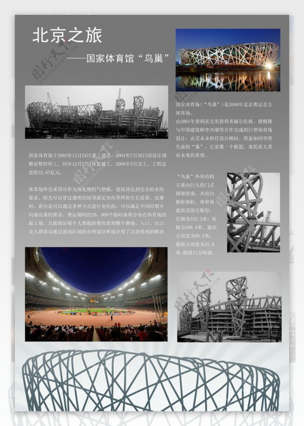 北京之旅奥体中心展板图片