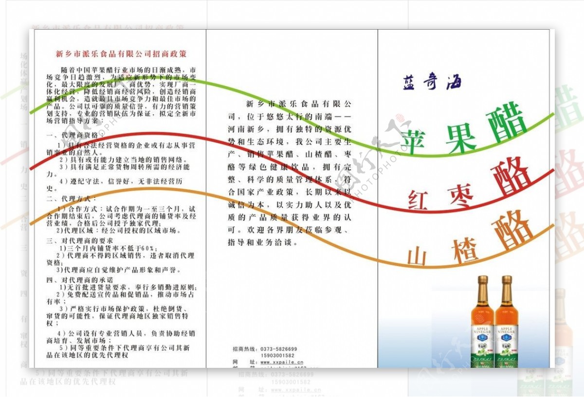 苹果山楂红枣饮品折页图片