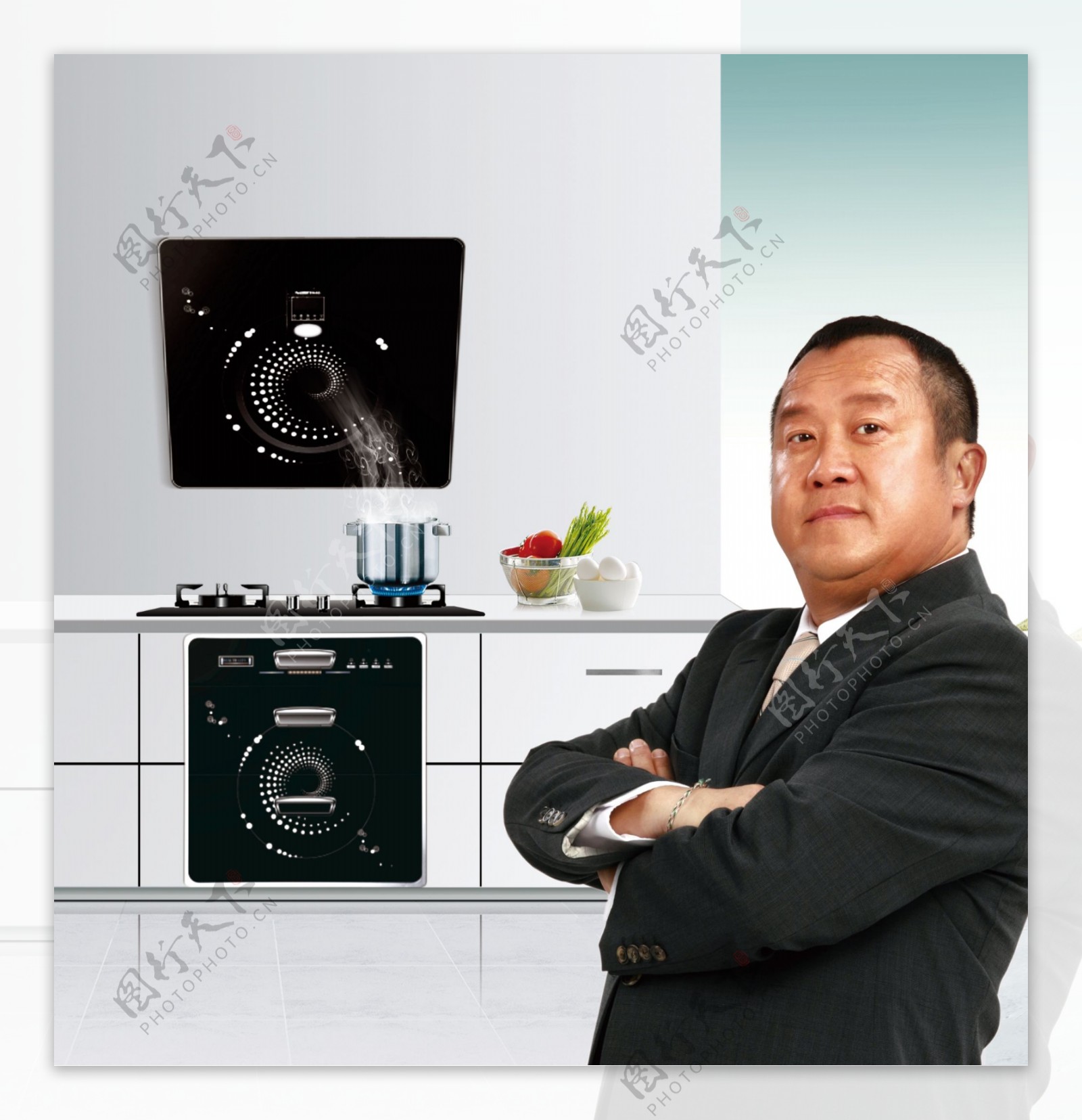 厨卫电器厨房效果图烟机灶具图片