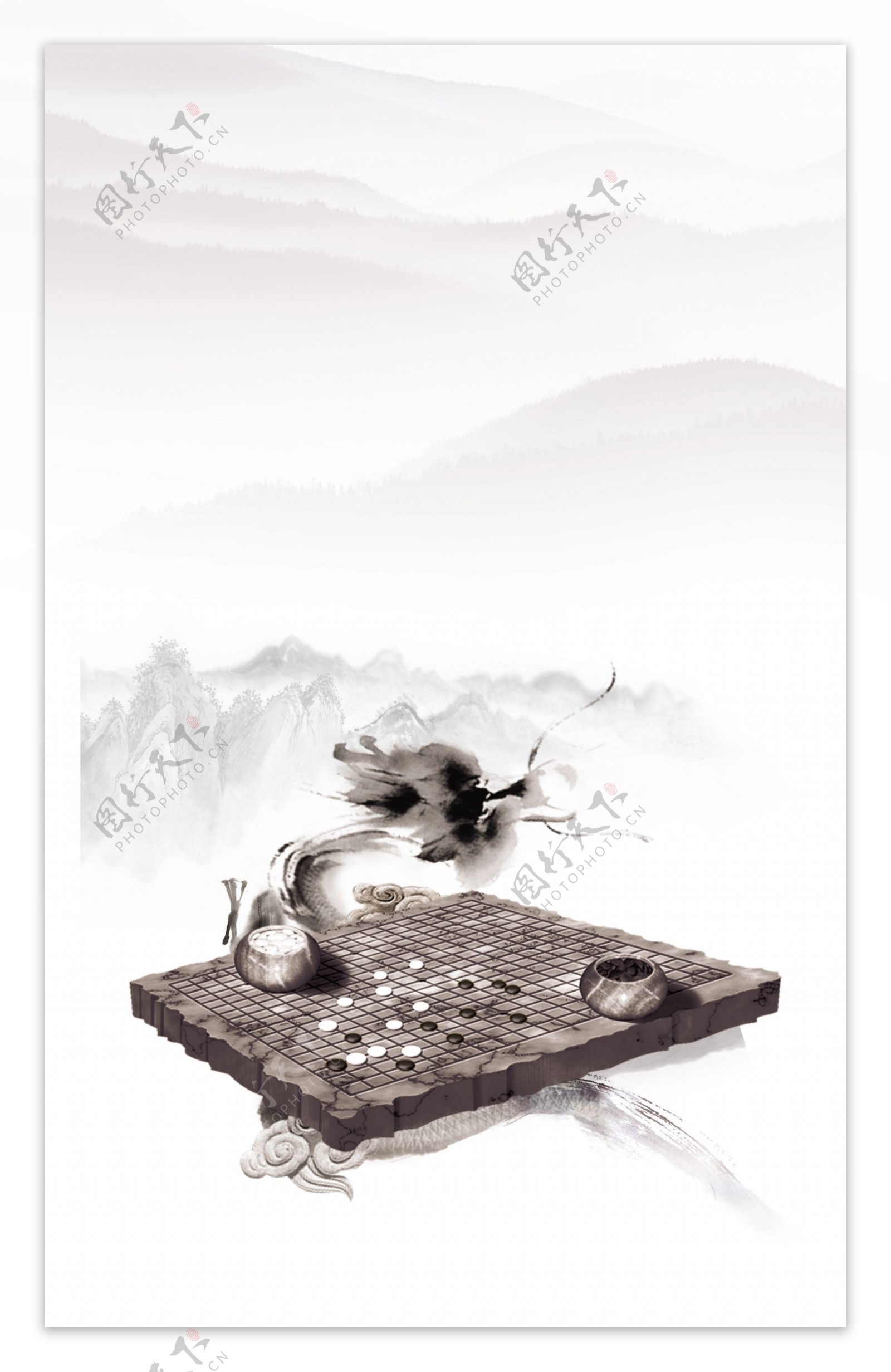 蟠龙棋盘复古背景图片