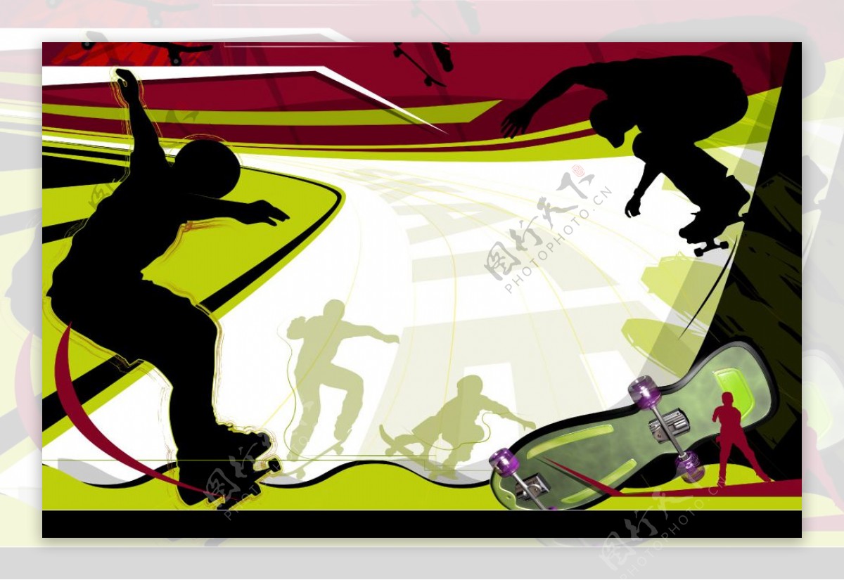 抽像滑板运动图片