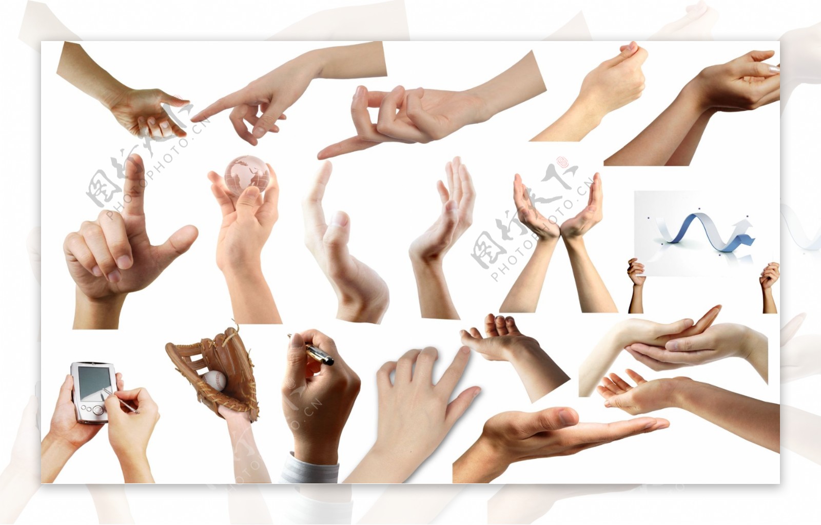 12个可爱的3D渲染手势素材合集 – 简单设计