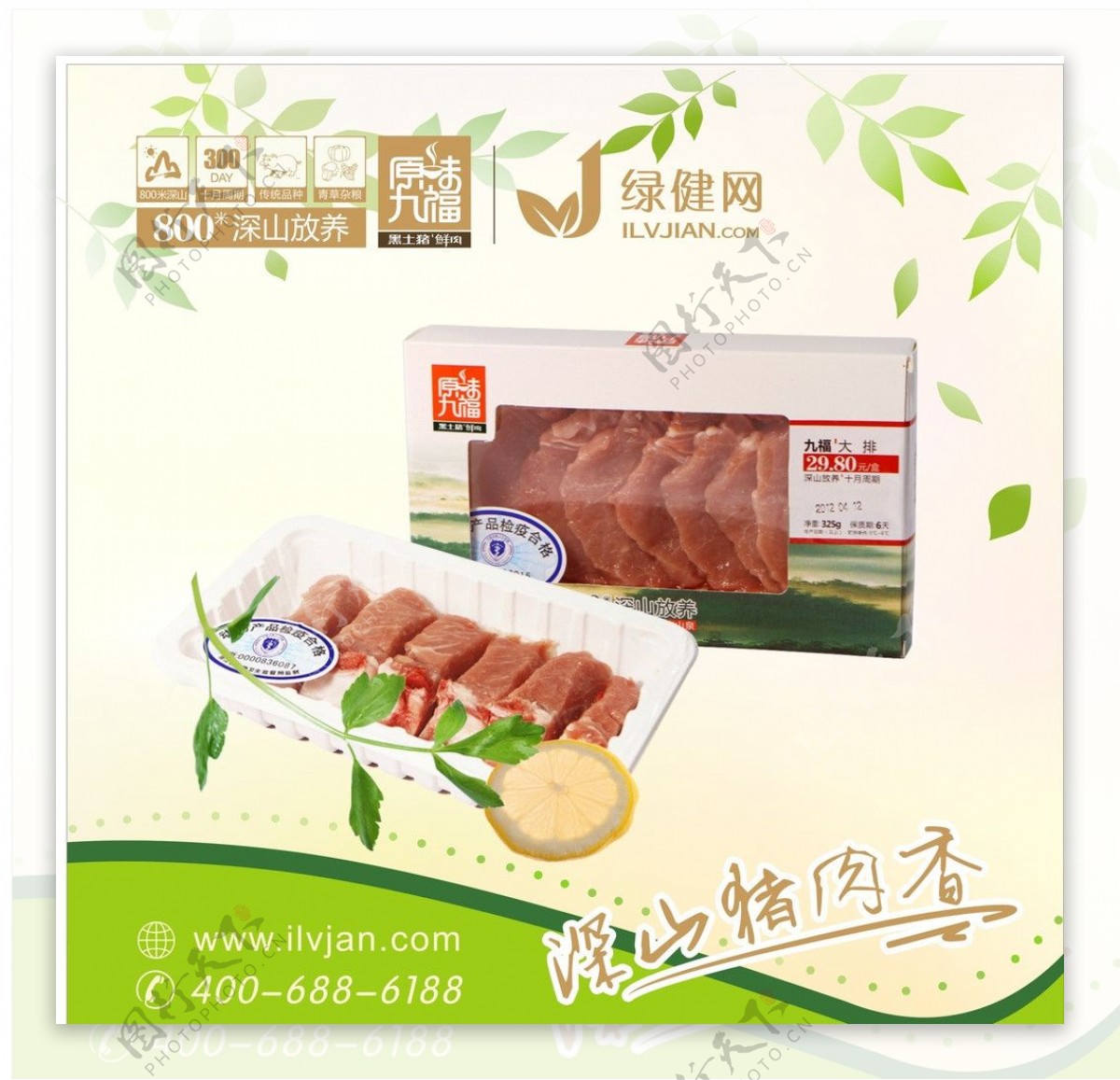 九福土猪肉海报图片