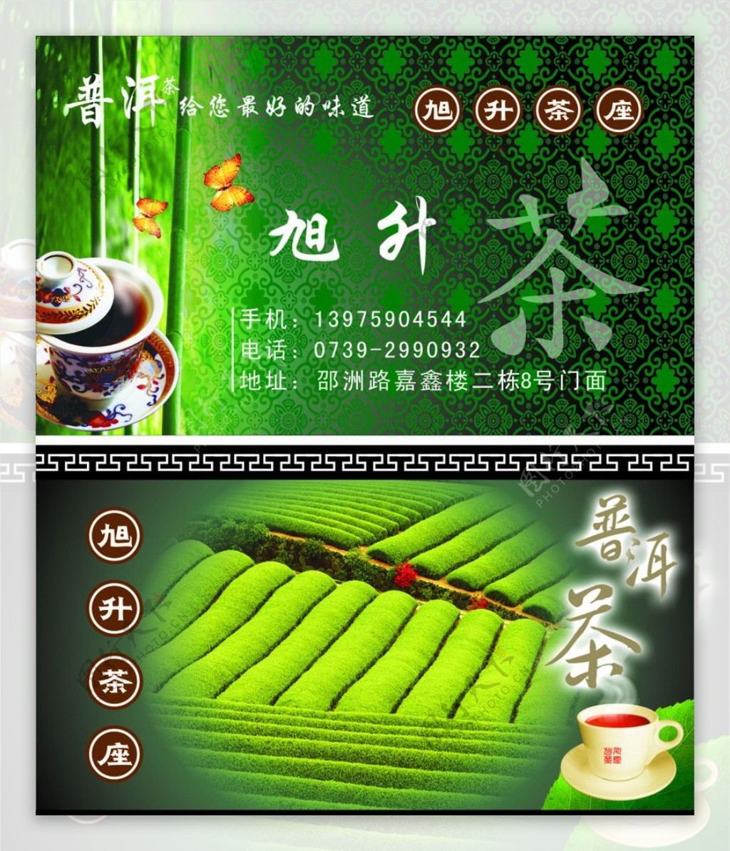 云南普洱茶名片图片