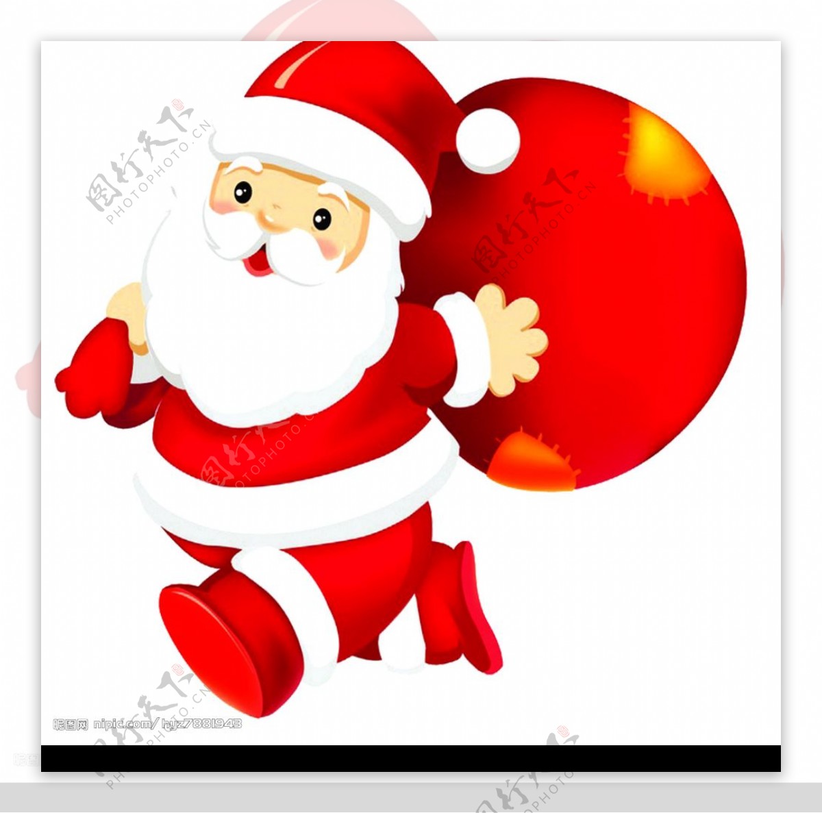 红白色圣诞老人手绘圣诞节节日庆祝中文微信头像