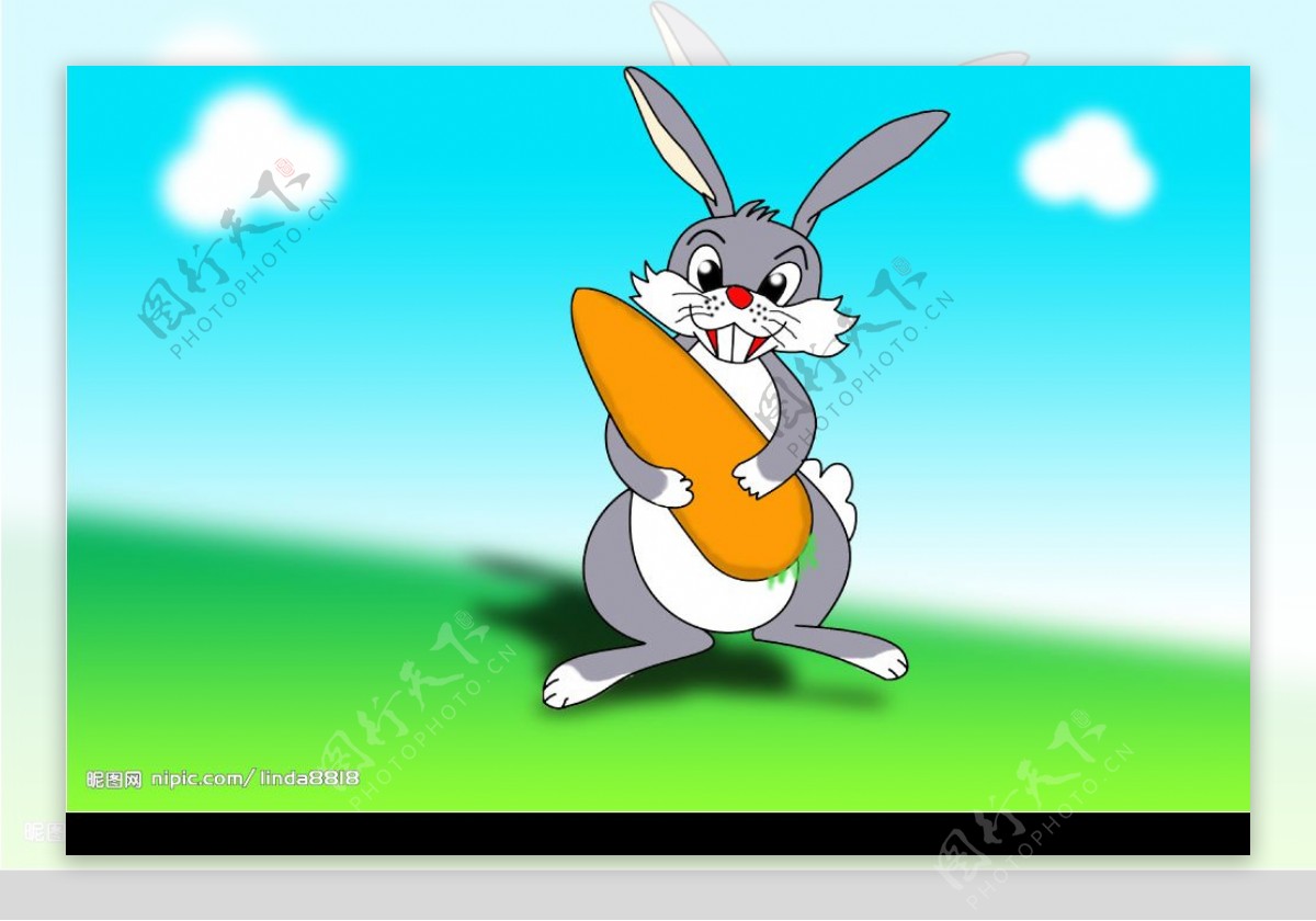 小灰兔与胡萝卜图片