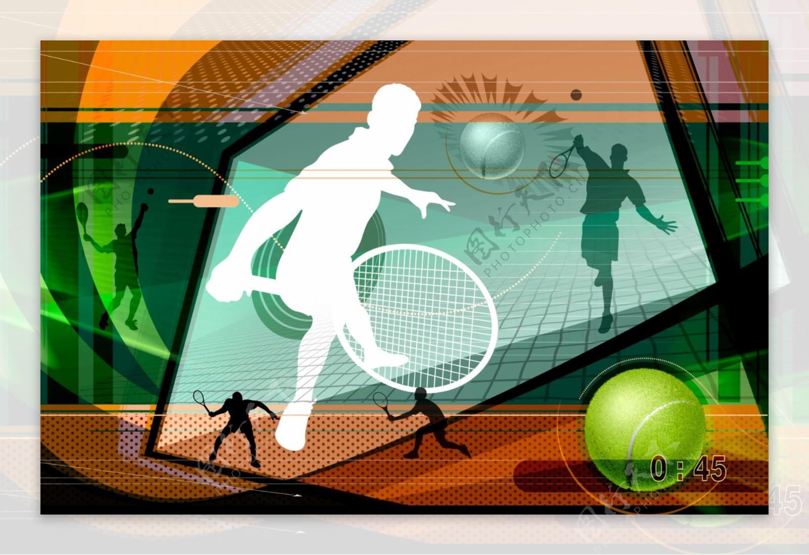 抽象网球运动图片