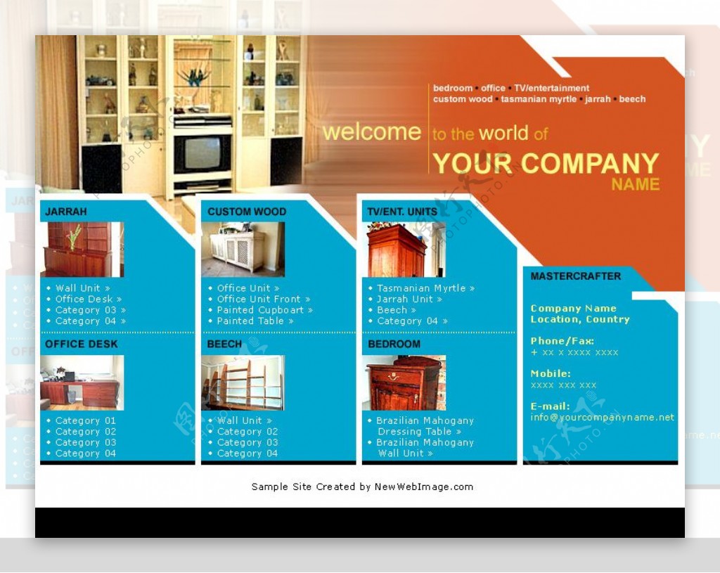 欧美橱柜家具展示网站模板图片