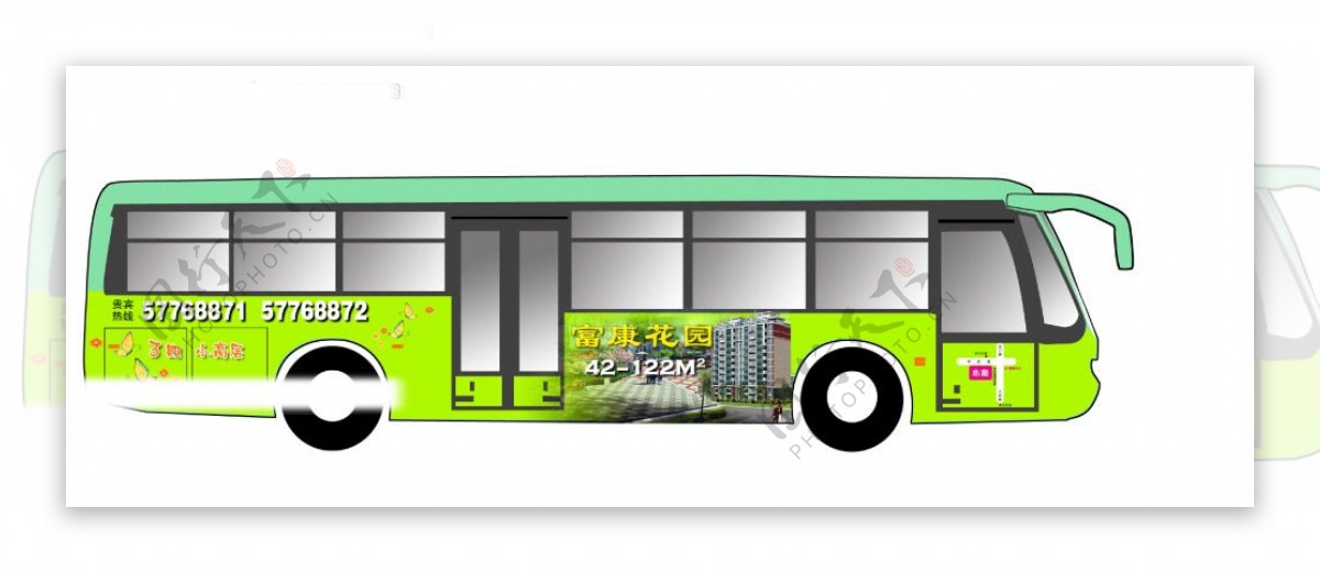 公交车车身广告模板图片