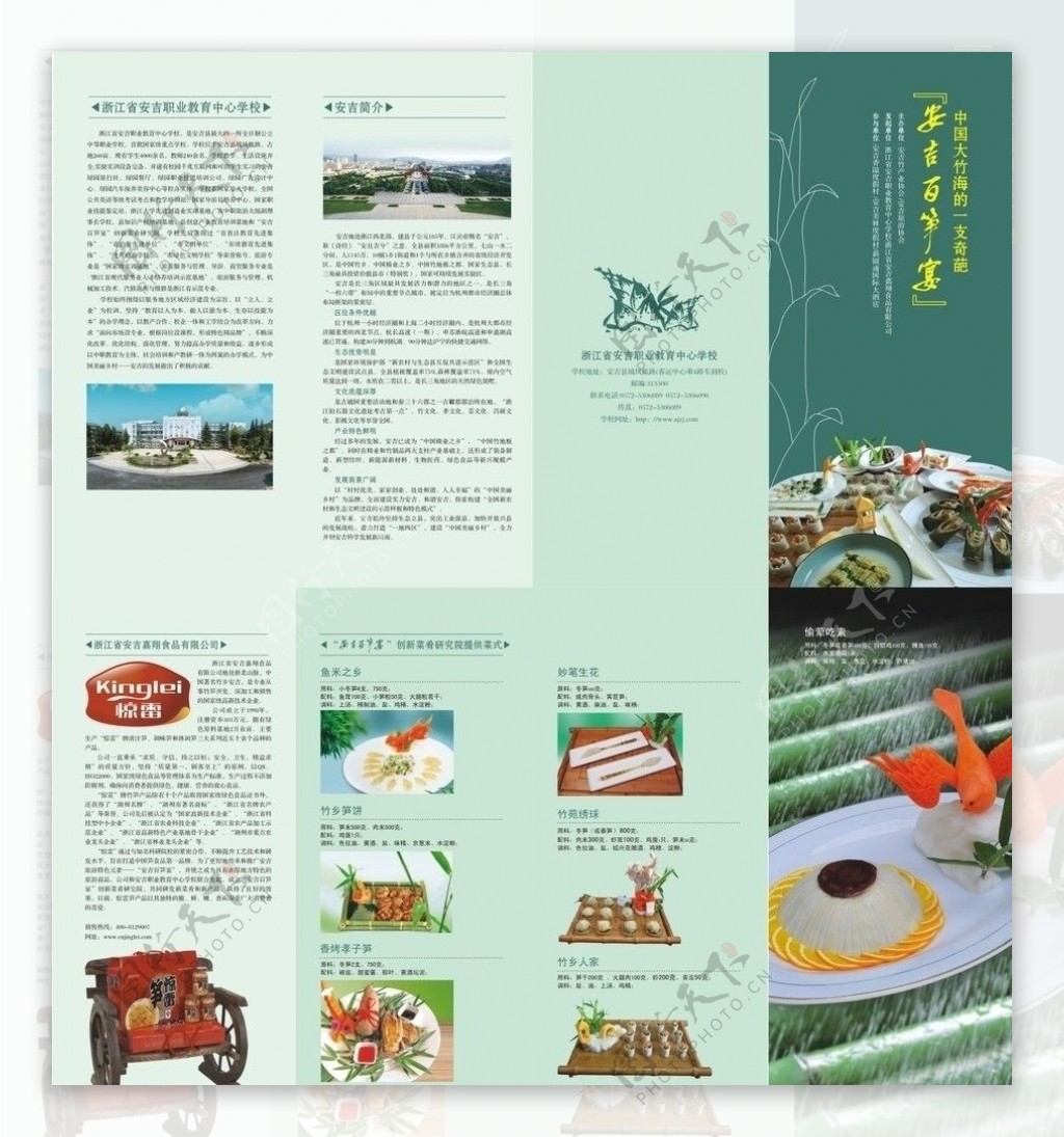 竹笋菜肴四折页图片