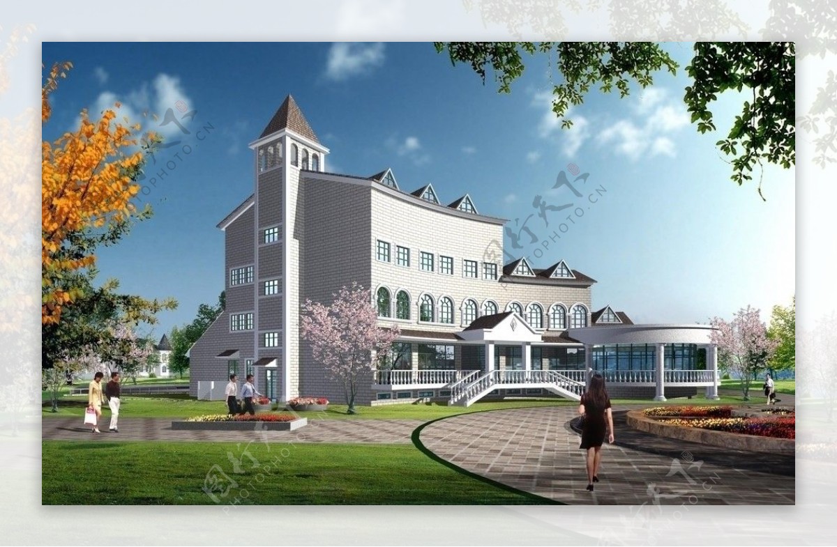 宾馆与酒店建筑环境效果图设计图片