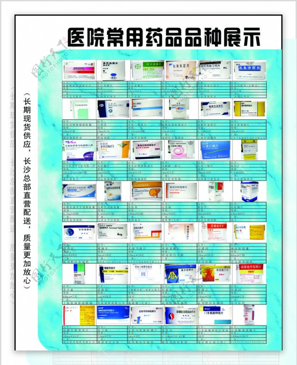 医院常用药品品种展示图片