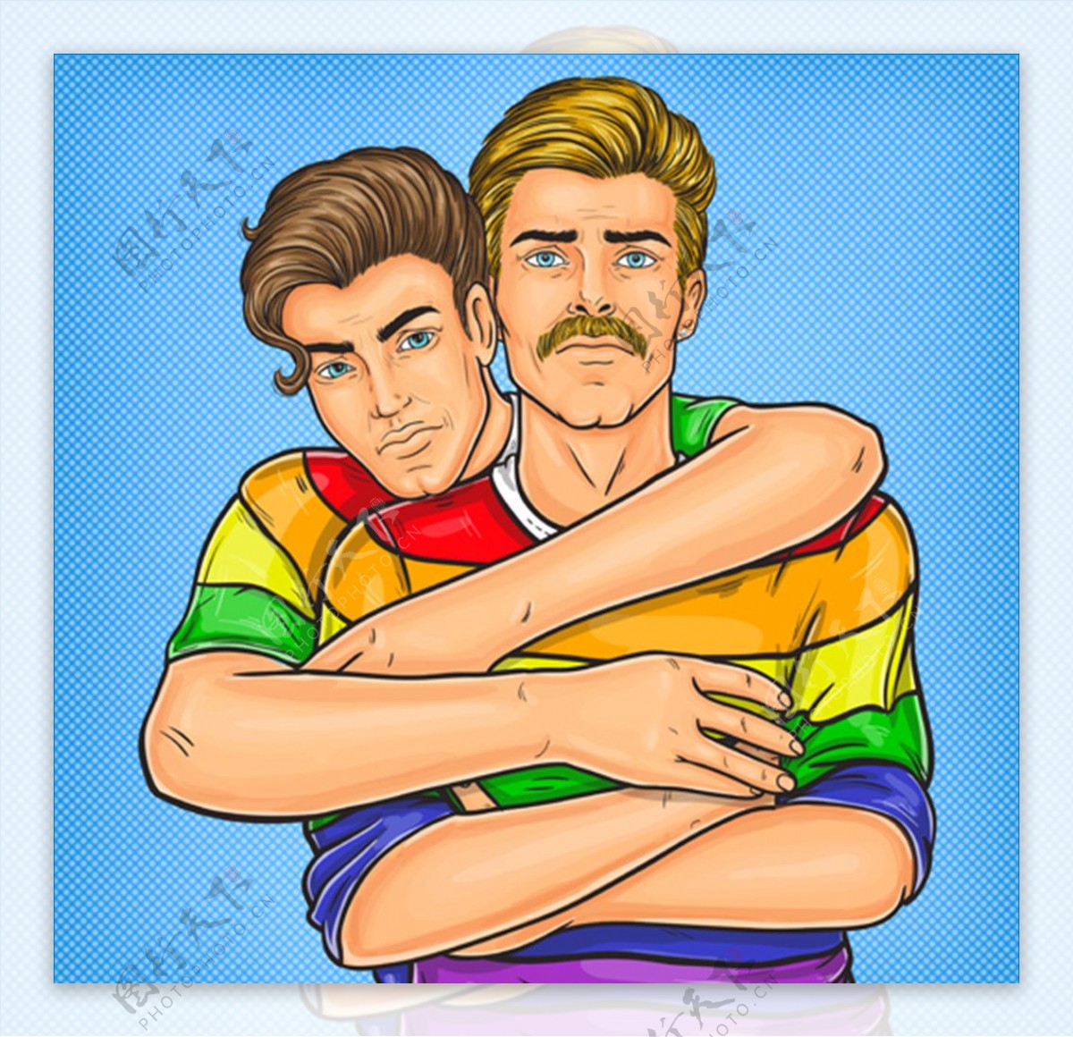 手绘男同性恋插图