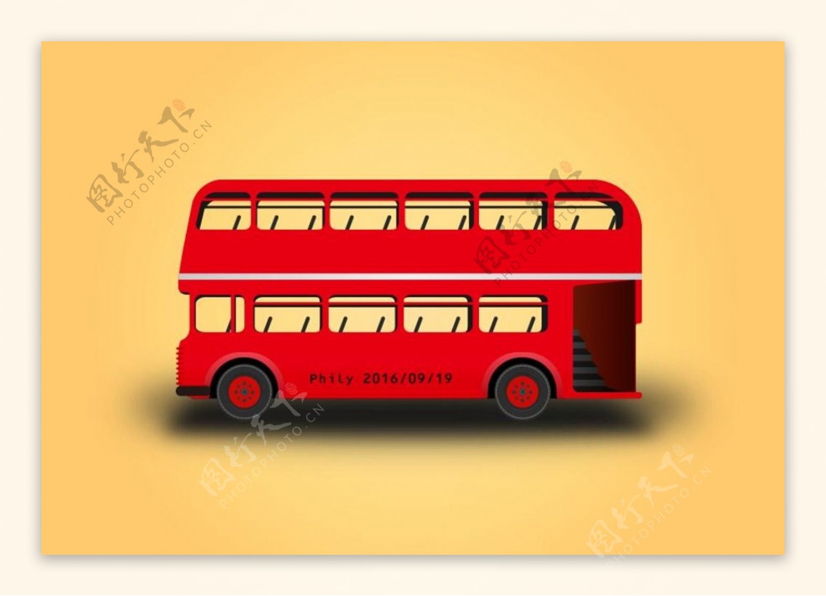 红色英国大巴车公交车