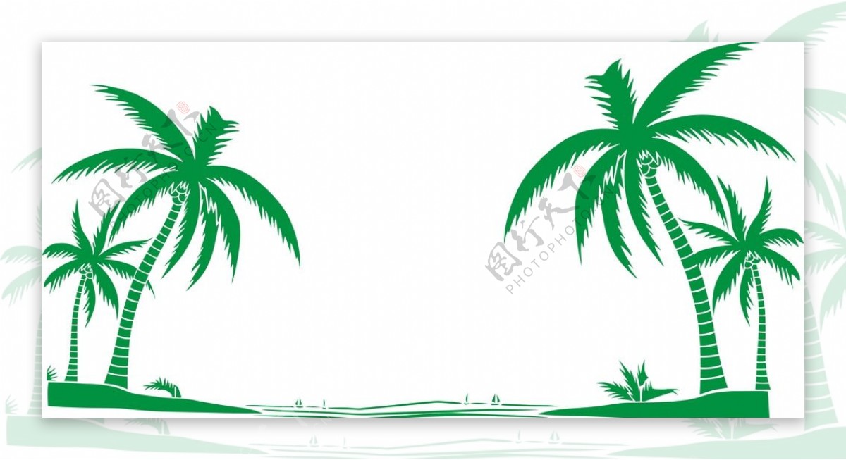 椰子树卡通矢量图