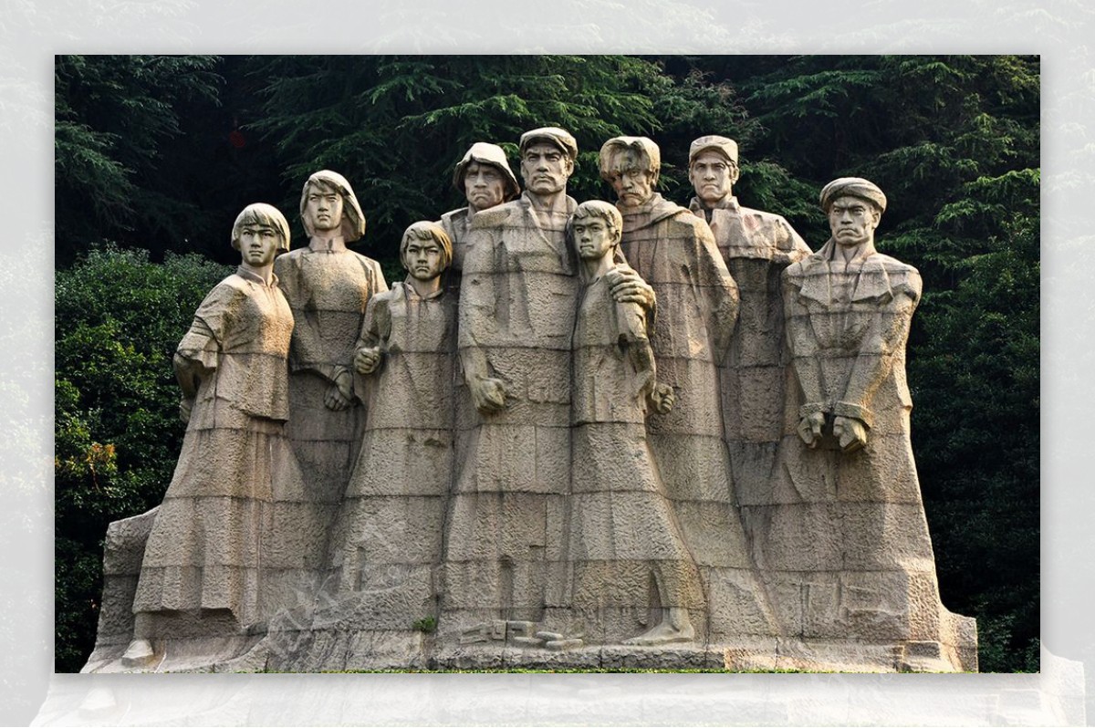 南京雨花台风景区烈士雕塑群像摄影图配图高清摄影大图-千库网