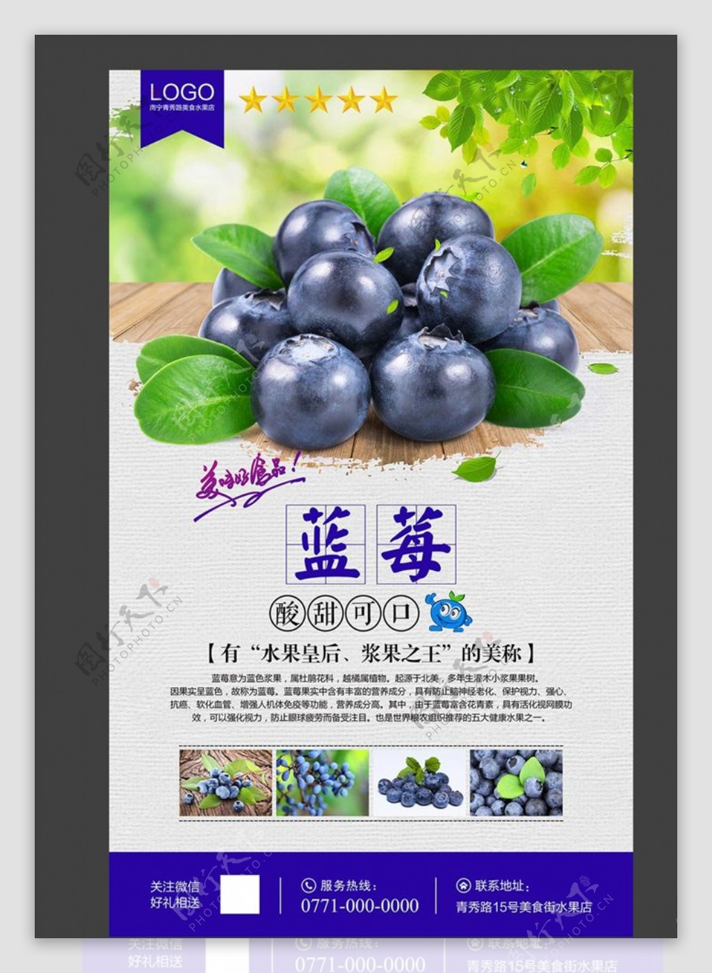 蓝莓展板蓝莓海报