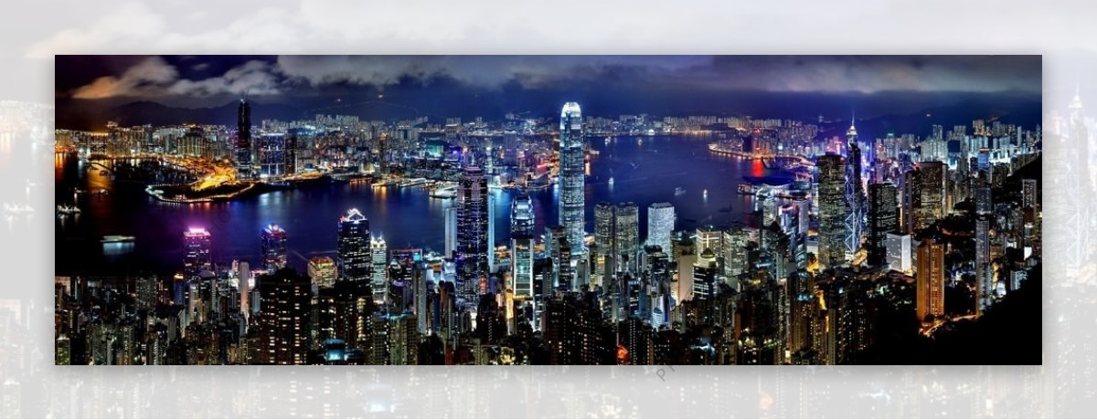 香港维多利亚港的夜景