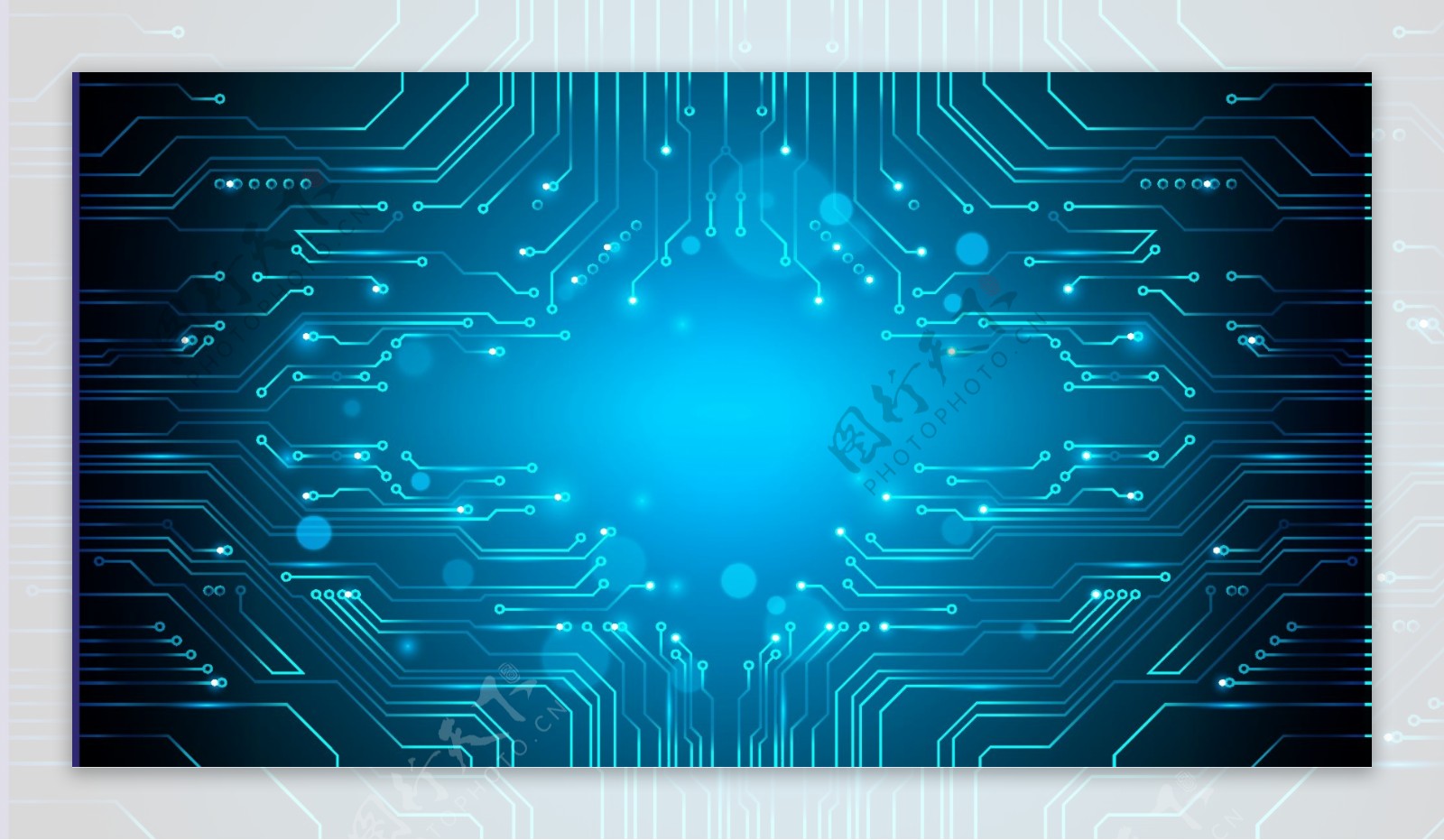 蓝色电路板科技背景
