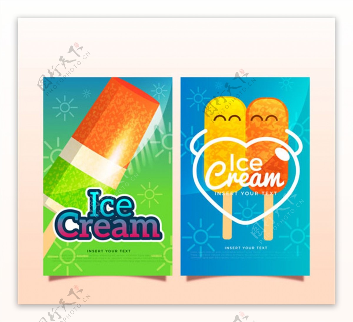 写实彩色冰淇淋海报