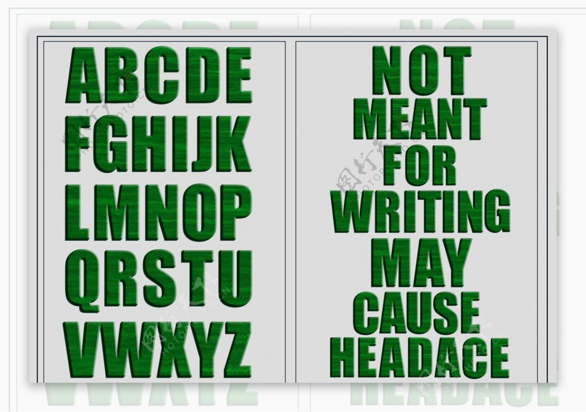 英文字母字体设计绿色