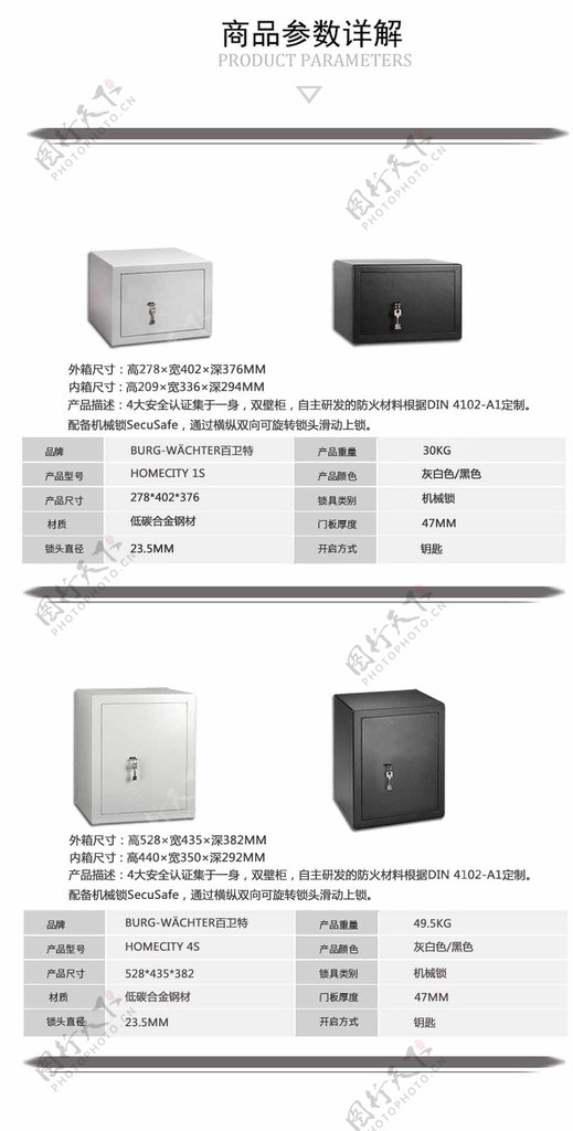 进口保险柜百卫特C系列参数