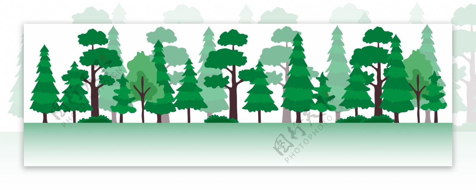 卡通树林设计矢量素材
