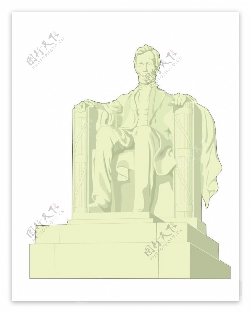雕像林肯矢量图