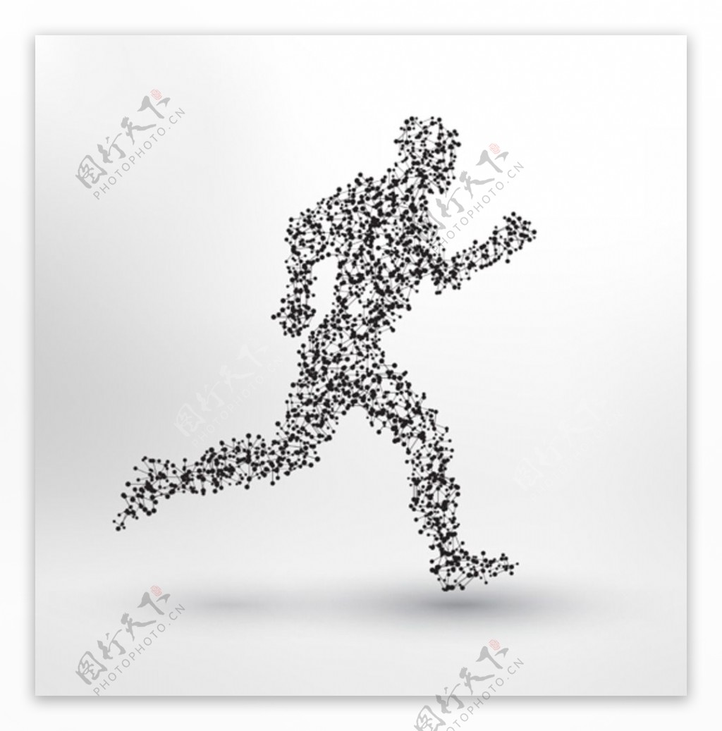 抽象跑步的男人插图