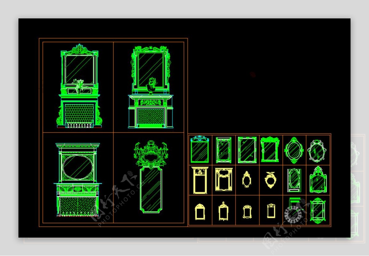 CAD镜子图例