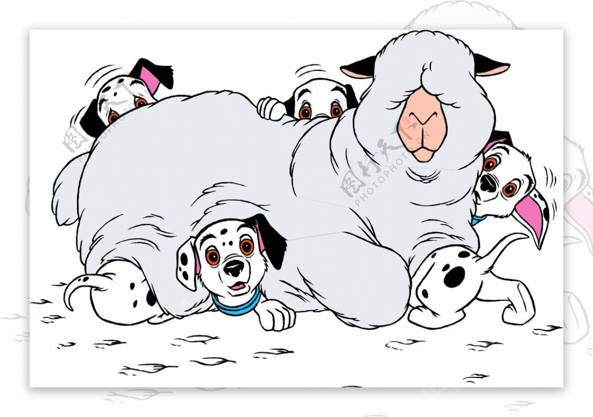 斑点狗爱宠之家温馨卡通