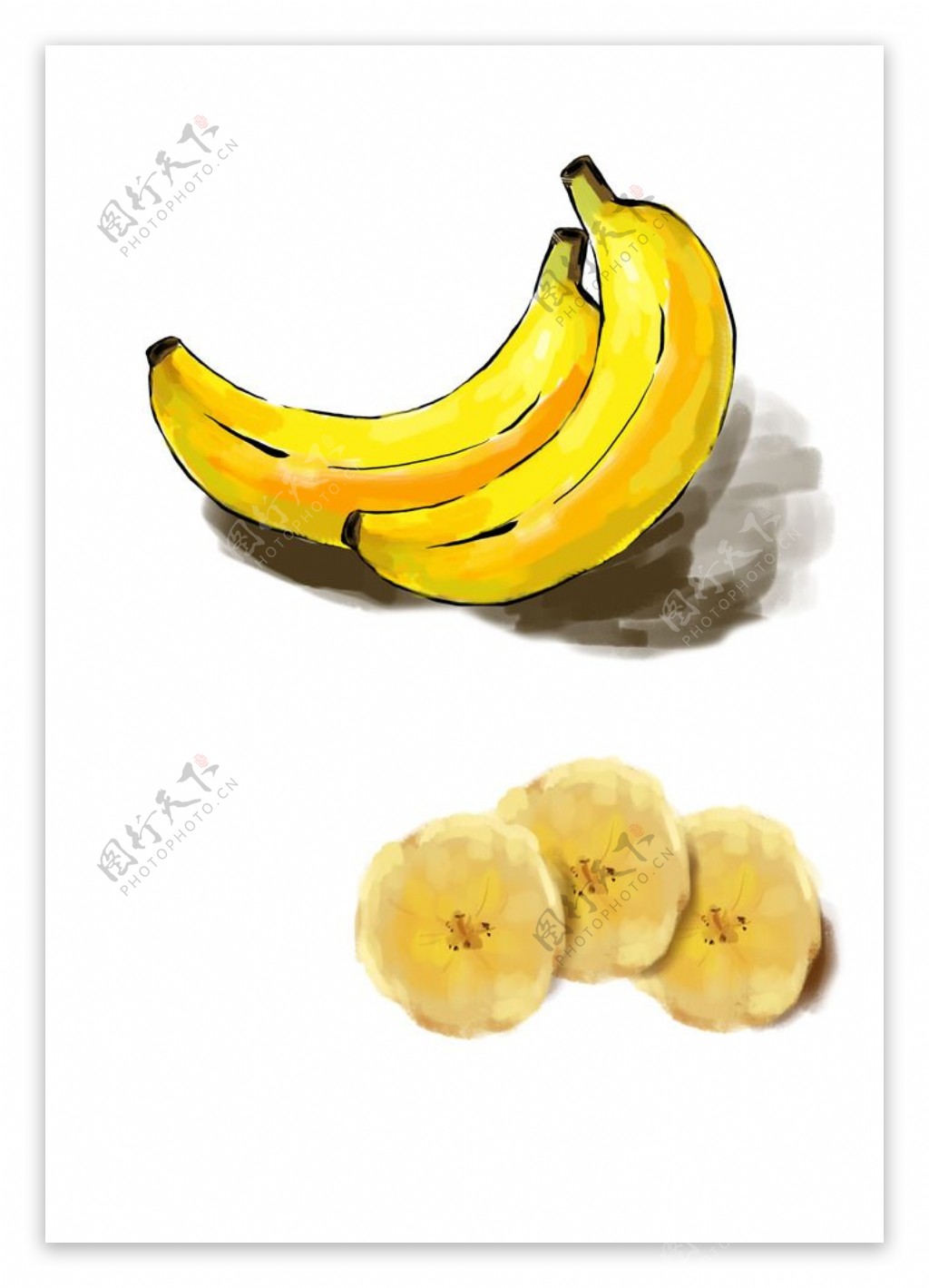 原创手绘香蕉香蕉干