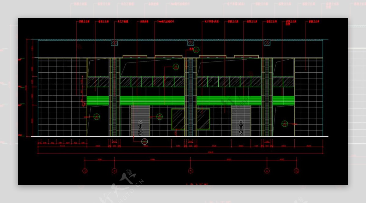 酒店大堂cad立面详图