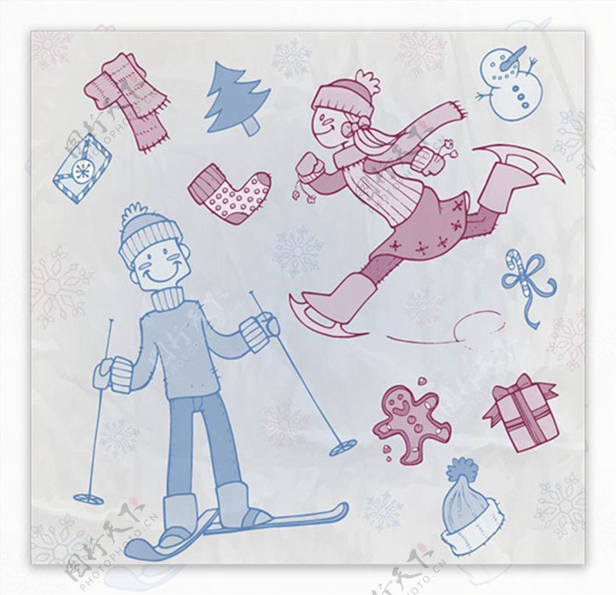 自由式滑雪简笔画 自由式滑雪简笔画小人_简笔画-绘画者图库